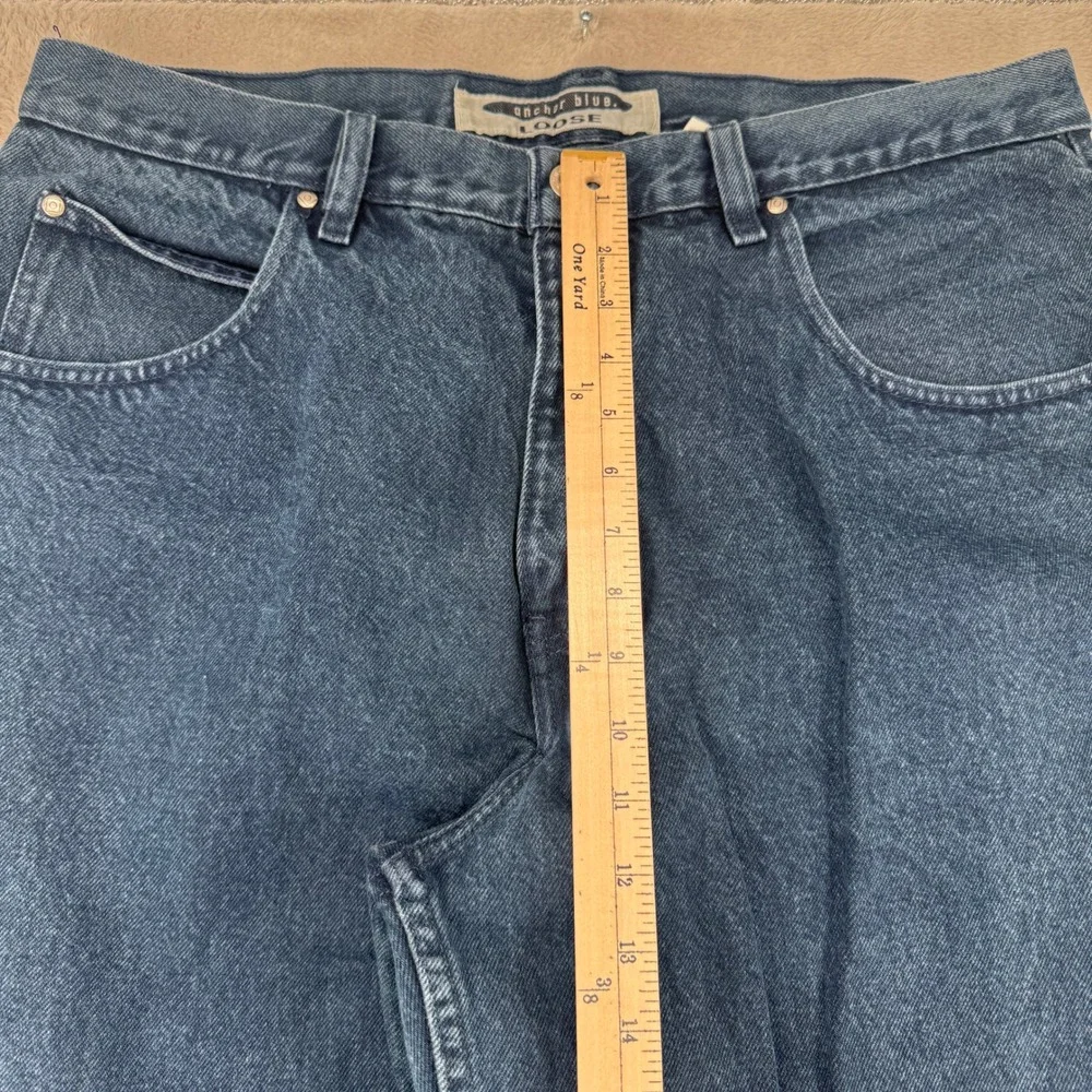 Vintage Y2K‎ Anchor Blue Loose Fit Jeans Mens 38x32 Denim Straight Leg Mid Rise